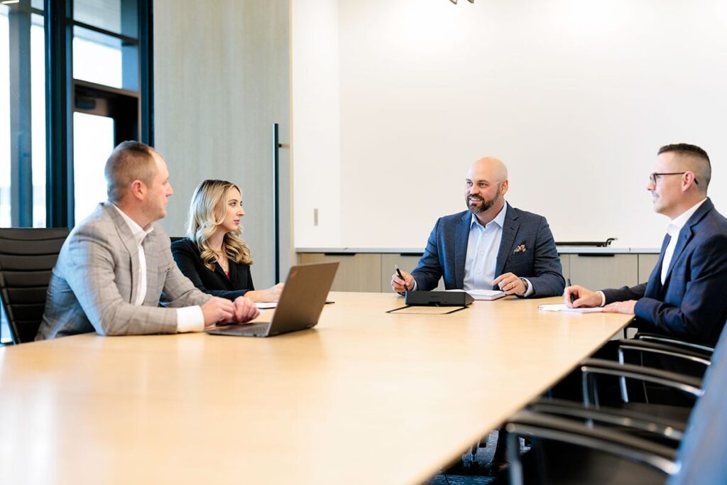 Omaha Advisor Team in meeting at the office
